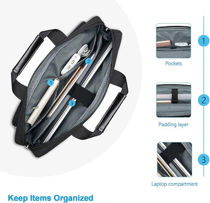 MOSISO Laptop Shoulder Bag 13 inch, 13 inch Computer Bag Compatible with MacBook Air M4 M3 M2 M1 2025-2018/Pro M2 M1 2025-2016 with 2 Raised&1 Flapover&1 Horizontal Pocket&Handle&Belt, Black