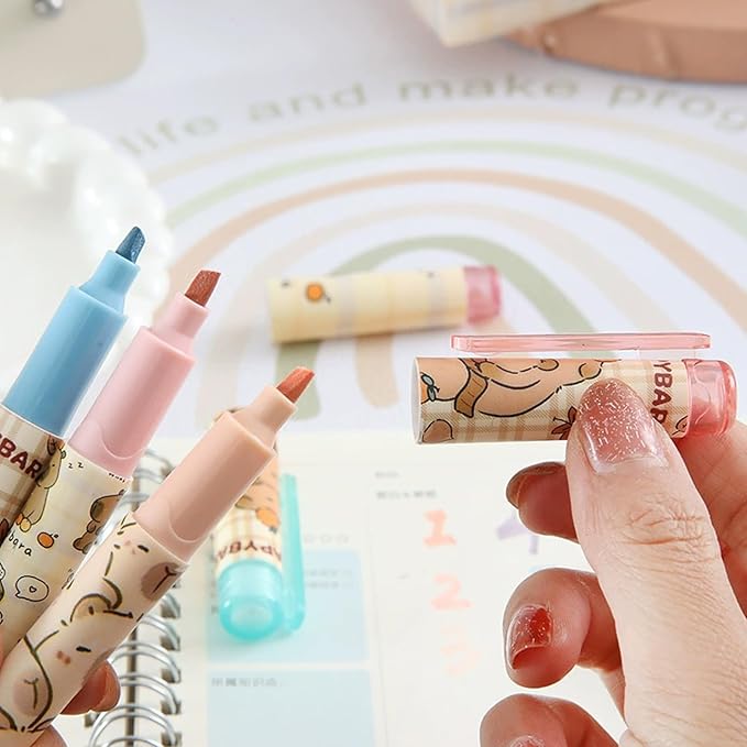 6Pcs Mechanical Pencils,Lead Refills,Erasers,Capybara School Supplies,Capybara Stationery Set,Kawaii Stationery Christmas Birthday Gifts,for Office School Supplies
