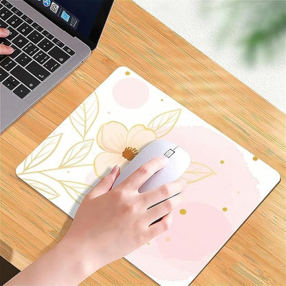 Square Mouse Pad Watercolor Phnom Penh Flowers, Personalized Premium-Textured Custom Mouse Mat Design, Washable Mousepad Cloth, Non-Slip Rubber Base Computer Mouse Pads for Wireless Mouse