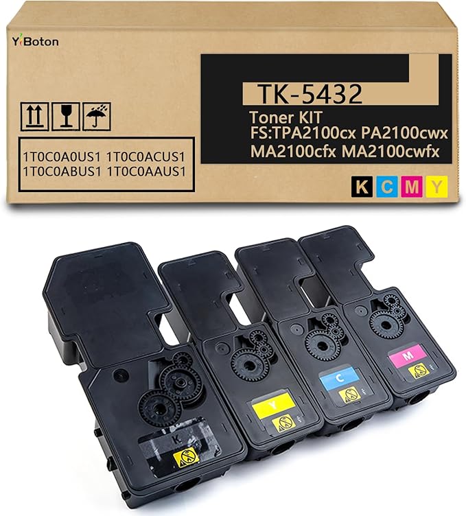 TK-5432 TK5432 TK-5442 High Capacity Toner Cartridge TK-5432K TK-5432C TK-5432M TK-5432Y Toner Compatible for Kyocera PA2100cx PA2100cwx MA2100cfx MA2100cwfx Printers Black Cyan Yellow Magenta
