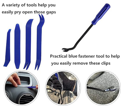 Car Push Retainer Clips 855PCS Auto Fasteners Assortment-24 Most Popular Sizes Nylon Bumper Fender Rivets with 10 Cable Ties and Blue Fastener Remover for Ford GM Toyota Honda Chrysler Benz Nissan