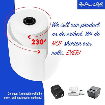 3 1/8 x 230 Thermal Paper Receipt Rolls (50 GSM - Solid Core) Fits All POS Cash Registers Printers, Clover Square Stations, Star Micronics SCP700, TSP100 BPA Free - Premium Grade (500 Rolls)
