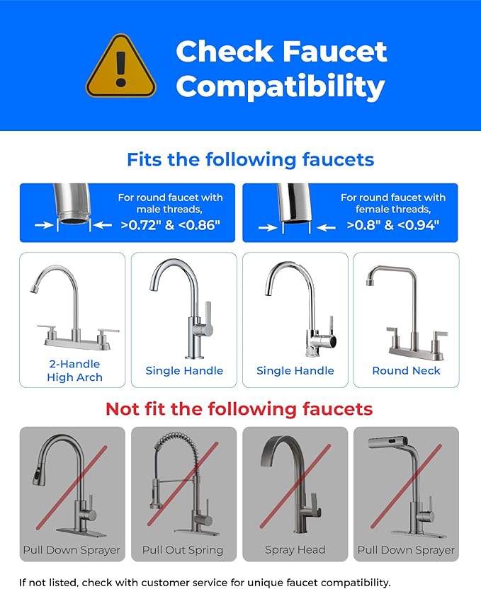 [Ultra Filtration] Waterdrop Water Filter for Sink Faucet, 4000 Gallons Countertop Water Filter System, Filter Life Reminder, 0.01μm Ultra-Filtration System, Reduces 99% Chlorine, WD-CTF-08 (1 Filter)