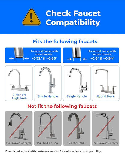 [Ultra Filtration] Waterdrop Water Filter for Sink Faucet, 4000 Gallons Countertop Water Filter System, Filter Life Reminder, 0.01μm Ultra-Filtration System, Reduces 99% Chlorine, WD-CTF-08 (1 Filter)