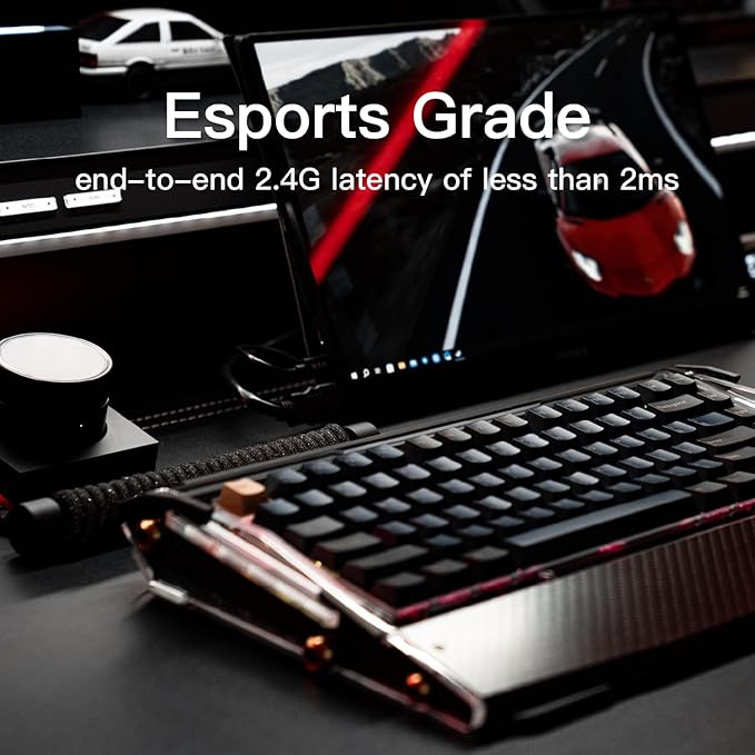 Black Diamond 75% v2 RGB Wireless Mechanical Gaming Keyboard, 2.4G 2ms Latency, Tri-Mode Connection, Leaf Spring Mount, Custom Internals, Hotswapable Switch