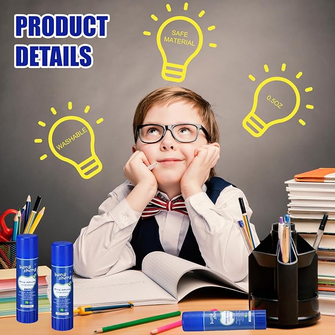 Qilery 300 Pcs White Glue Stick Bulk Washable Glue Sticks for Crafts 0.3 oz Adhesive Paper Scrapbook Glue for School Supplies Office Home Art Crafts