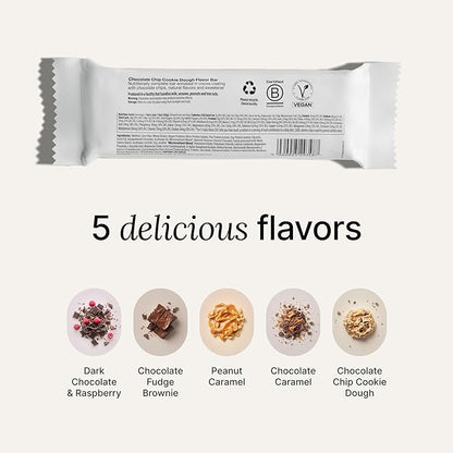 Huel Complete Nutrition Vegan Protein Bars | Cookie Dough | 13g Protein | 27 Vitamins & Minerals, 2g Sugar, Non-GMO, 100% Plant Based Snack | 12 Pack