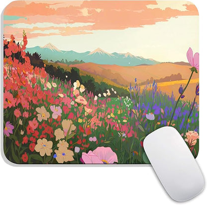 Square Mouse Pad Natural Scenery,Personalized Premium-Textured Custom Mouse Mat Design,Washable Mousepad Lycra Cloth,Non-Slip Rubber Base Computer Mouse Pads for Wireless Mouse