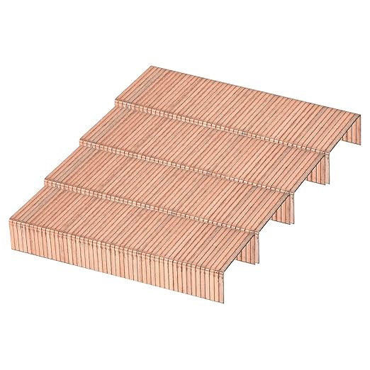 uxcell Gauge Narrow Crown Staples 1-3/8"x3/4", 1000Pcs Electroplated Steel for Pneumatic, Electric Stapler, Copper