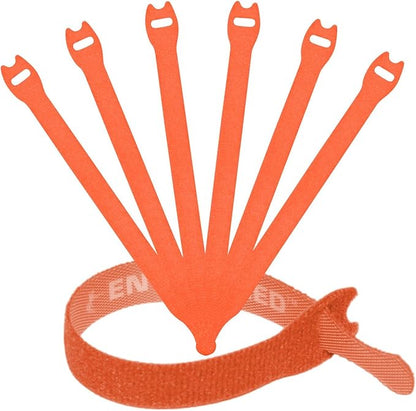 Reusable Cable Ties 1/2" x 8" for Cable Management and Organizing Cords - 30 Pack Bundled with 2 Bonus Cinch Straps (Orange)