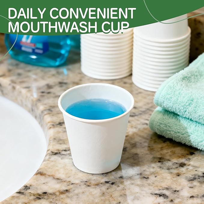600 Pack 3 oz Paper Cups, Small Coffee Cups, Disposable Mini Bathroom Mouthwash Cups, Suitable for Party, Picnic, Travel, and Events