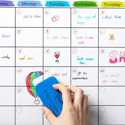 Shuttle Art Dry Erase Markers 15 Colors — Ultra Fine Tip Whiteboard Markers with Eraser