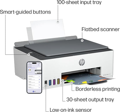 HP Smart Tank 5101 Wireless All-in-One Refillable Ink Tank Printer, Scanner, Copier with 2 years of Ink included, Wireless printer for home use (1F3Y0A)