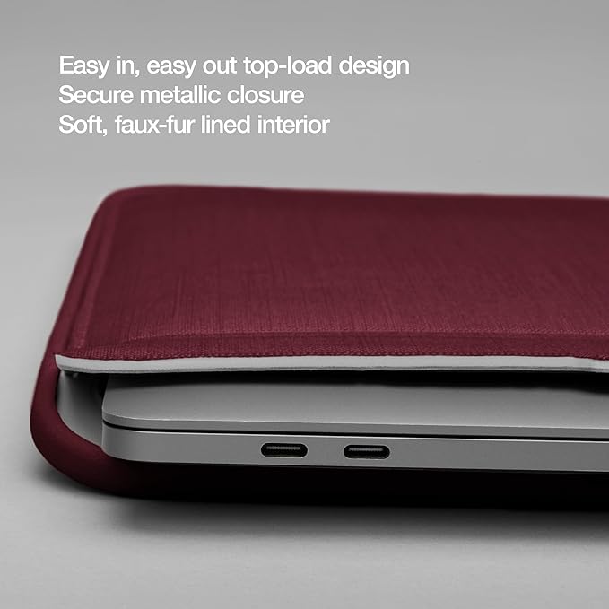 Incase ICON Sleeve with Woolenex - MacBook Pro 14 inch Case - 2024, 2023, 2022, 2021, M4, M3, M2, M1 - Fitted MacBook Case, Laptop Sleeve, Hard Cover, Durable, Lightweight - Cosmic Red