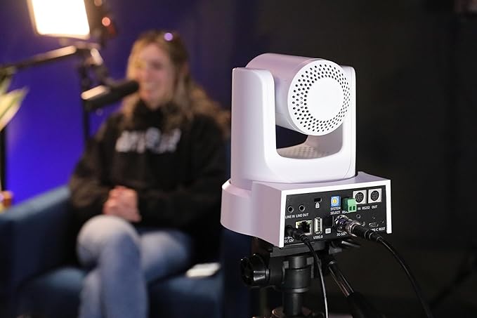 PTZOptics Move SE 30x 1080p Full HD Advanced PTZ Auto-Tracking Pan Tilt Zoom Camera for Live Streaming and Video Production (White)