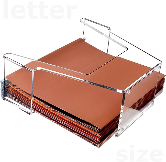 DINGHUO Hanging File Organizer, Letter Size Acrylic Hanging File Folder Frame, Portable File Holder Storage Rack for Desk Home Office or Cabinet - 1 Pack