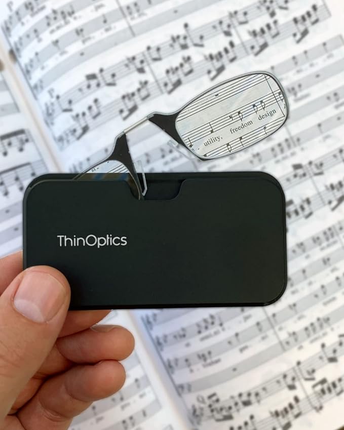ThinOptics Find Your Strength Clarity Kit Rectangular Reading Glasses, Black, 44.45 mm + 2.5