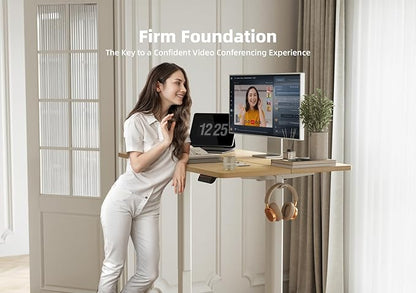 YDN Electric Standing Desk, 40x24 Inch Stand up Desk Adjustable Height, Sit Stand Home Office with Splice Board, Natural