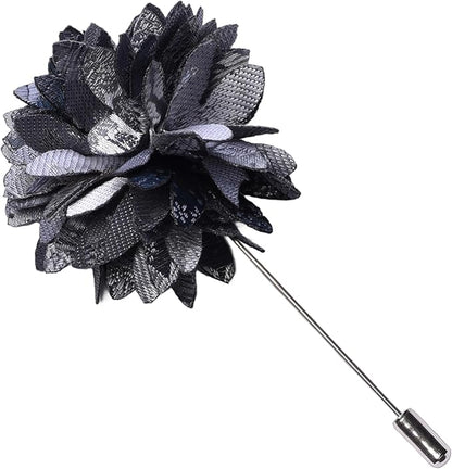 GUSLESON 3.15"（8cm） Mens Floral Tie and Lapel Pin Necktie Hankerchief Cufflinks Set for Men