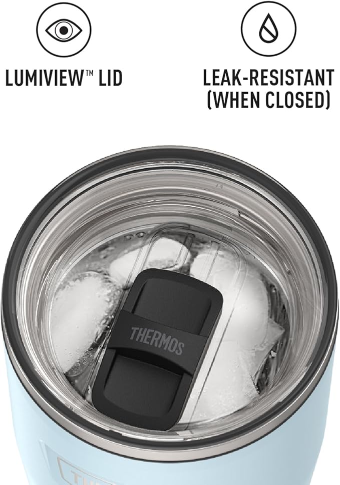THERMOS ICON SERIES, Stainless Steel Cold Tumbler with Slide Lock, 24 Ounce, Glacier