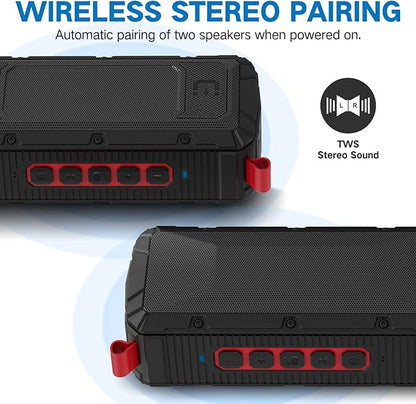 Dprofy 2Pcs Pro Portable Magnetic Bluetooth Golf Speaker Wireless Waterproof IPX6/Shockproof - 3rd Generation Magnetic Golf Speakers for Golf Cart 24 Hour Playtime (2Pcs with TWS & SD Card Function)