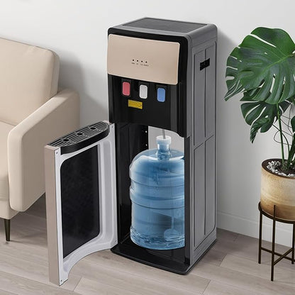 Bottom Loading Water Dispenser, 110V Hot & Cold Water Cooler Dispenser Standing Hot & Cold Water Dispenser with 3 Temperature Settings for Home, Kitchen, Office (Champaign Gold)