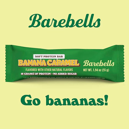 Barebells Protein Bars - 12 Count, 1.9oz Bars -Snacks with High Protein - Chocolate Protein Bars - Perfect on The Go Protein Snack & Breakfast Bars (Soft Bars - Banana Caramel, 12 Count (Pack of 1))