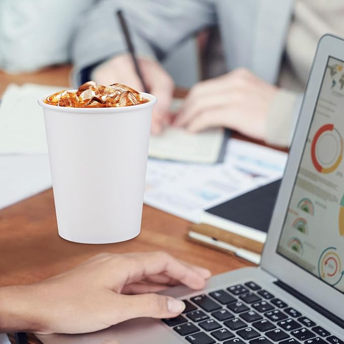 1000 Count Paper Cups 8 oz, Disposable Coffee Cups Bulk, Thickened Durable Drinking Cups for Hot or Cold Beverage, Home, Office, Party, Business, Events