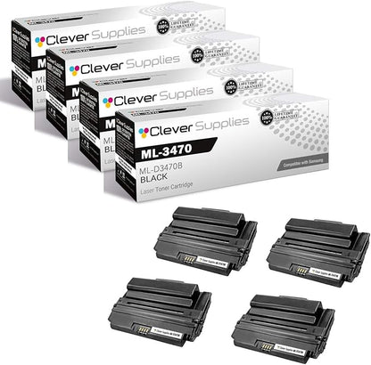 CS Replacement Toner Cartridge Compatible with Samsung ML-3470 ML-D3470B Black ML Printers ML-3470D ML-3470ND ML-3471DK ML-3471ND Toner Cartridge 4 Pack