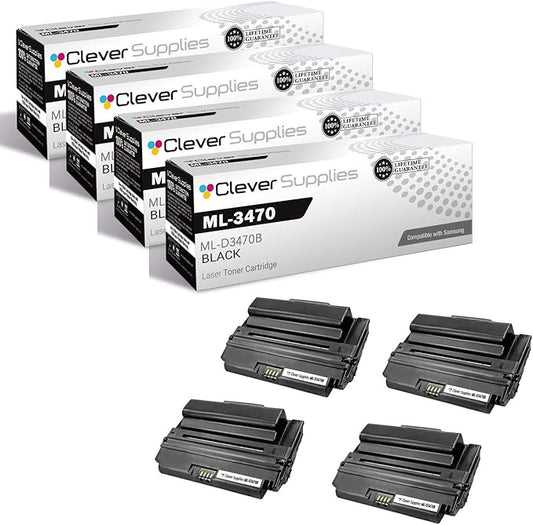 CS Replacement Toner Cartridge Compatible with Samsung ML-3470 ML-D3470B Black ML Printers ML-3470D ML-3470ND ML-3471DK ML-3471ND Toner Cartridge 4 Pack