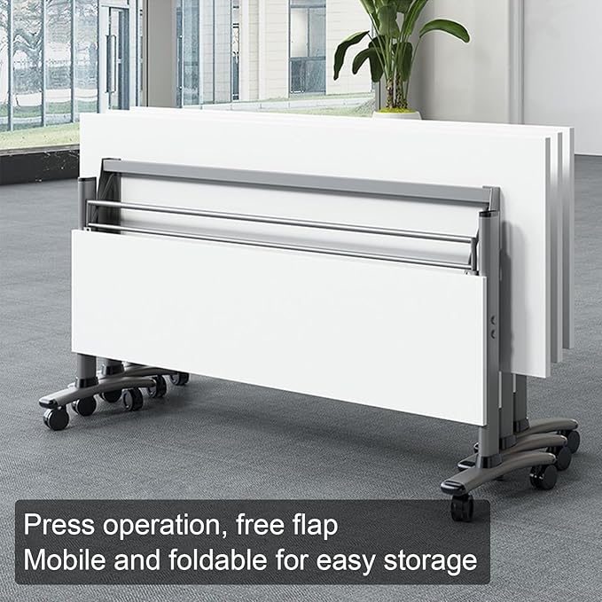 Folding Conference Room Table,Flip Top Mobile Training Table,Mobile Training Tables with Wheels for Office Conference tables Training Rooms Foldable Meeting Tables (30pack 55.1 x 21.6 x 29.5inch)