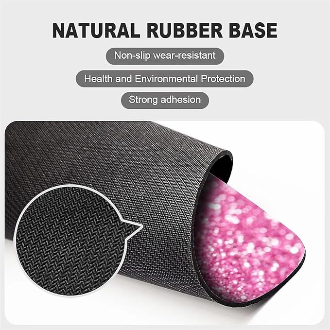 Square Mouse Pad Pink Dream Spot, Personalized Premium-Textured Custom Mouse Mat Design, Washable Mousepad Cloth, Non-Slip Rubber Base Computer Mouse Pads for Wireless Mouse