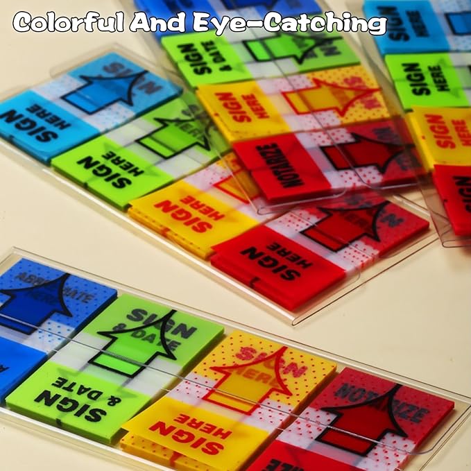 1000pcs Sign Here Tabs Sign Here Stickers Sign Here Flags Sign Here Notarize Initial Here Sign and Date for Office School Notebook Annotating Books Notary Books (1000)
