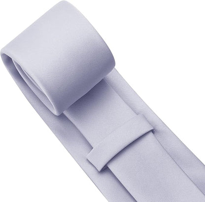 KOOELLE Men's Ties Solid Pure Color Plain Neckties Formal Black Ties For Men