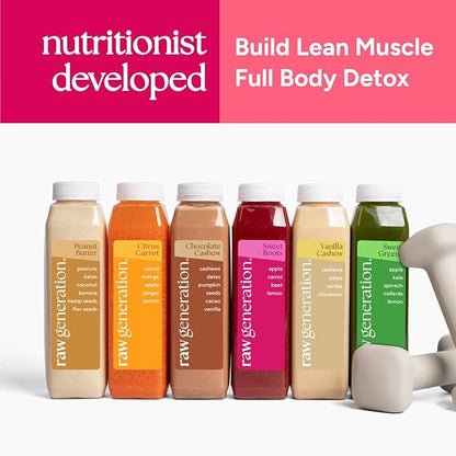 Raw Generation Discovery Pack - Cold Pressed Juice and Protein Smoothie Variety Pack with 6 delicious flavors- Nutritionist-Designed for Weight Management, Immunity & Increased Energy (30 bottles)