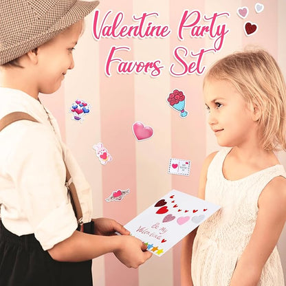 Zonon 32 Pack Valentines Crafts Set, Valentines DIY Card Valentines's Day Kits for Kids Girls Boys Foam Heart Sticker Craft DIY Kits Sticker Envelopes Cards Set for Classroom Exchange Gifts (Pink)