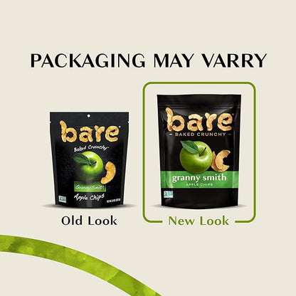 Bare Baked Crunchy Apple Chips, Granny Smith, Gluten Free, 3.4 Ounce Bag, 6 Count