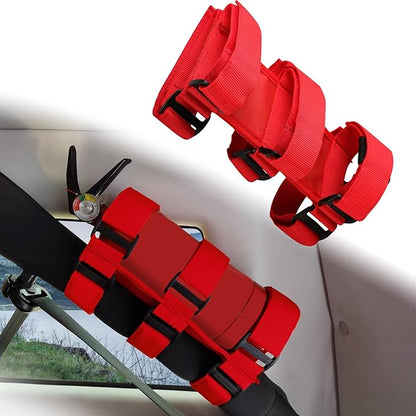 Universal Fire Extinguisher Straps Adjustable Roll Bar Mount 3 lb Fire Extinguisher Holder for Boat Wrangler Car Truck UTV Vehicles Roll Cage Interior Accessories Home Office,Red Strap Only