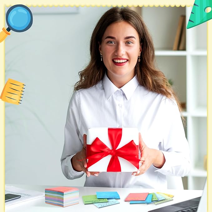 Yinder 24 Pcs Employee Appreciation Sticky Notes Xmas Gift Bulk Motivation Note Pads Mini Inspirational Note Gift for Teacher Nurse Staff Coworker Office Supply 3 x 3'' (Appreciation,Light Color)