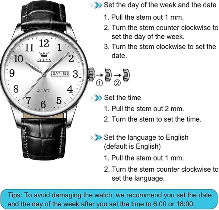 OLEVS Watch Men Mens Watches Watches for Men Leather Band Classic Brown Leather Watch Men, Analog Watch Men, Black Mens Leather Watch, Dress Waterproof Large Face Mens Watch,Relojes para Hombres Watch