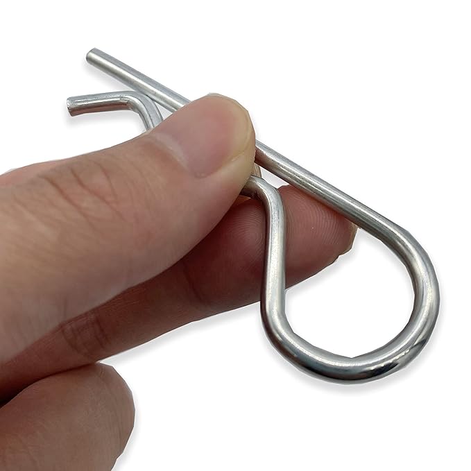 6pcs Heavy Duty Hitch Pin R Clip, Spring Tension, M3.5x75mm - Large, for Trailers & Tractors