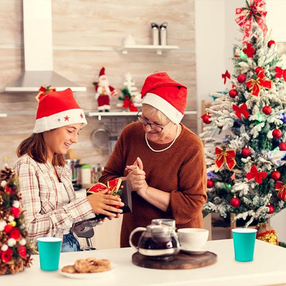 Disposable Paper Cups,60pcs Color Paper Cups For DIY Wedding Party Picnic BBQ Travel and Event 8OZ (Aqua blue)