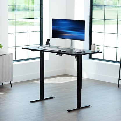 VIVO Electric 60 x 30 in Standing Desk, Memory Height Adjustment, 1B Series, Black Top Black Frame, DESK-KIT-1B6B-30