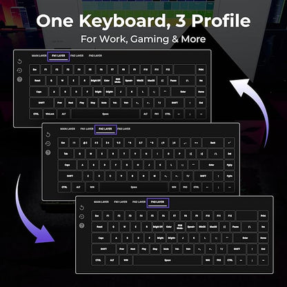 XVX HE68 Max Rapid Trigger Keyboard 60% Percent,Hall Effect Keyboard with Gateron Magnetic Jade Max Switch,CNC Aluminum Frame Custom Mechanical Key Board for PC/Laptop/Xbox/PS4/PS5,Miami Theme, Black