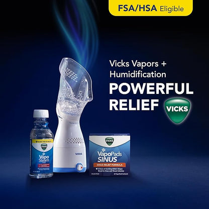 Vicks VapoPads Sinus Relief Formula - Vapor Pads Refill Humidifiers and Steam Inhalers, Scent Pads for Sinus Congestion and Throat Irritation, 40-Pack, Box Color May Vary