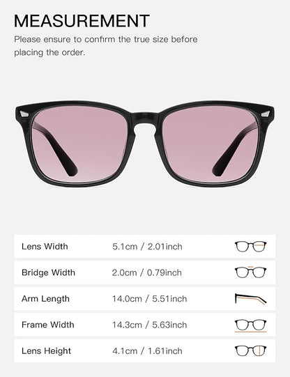TIJN Blue Light Blocking Glasses for Women Men Clear Frame Square Nerd Eyeglasses Anti Blue Ray Computer Screen Glasses
