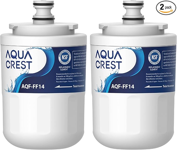 AQUACREST UKF7003 Refrigerator Water Filter, Replacement for Maytag UKF7003, UKF7002AXX, Whirlpool EDR7D1, UKF7003AXX, UKF7002, 7003AXXP, UKF7001AXX, UKF6001AXX, UKF5001, 2 PACK