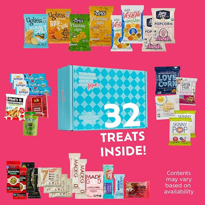 Gluten Free Palace Deluxe Snacks Variety Pack – Vegan Gift Basket – Healthy Gift Basket for Adults and Snack Box for College Students (32 Count)