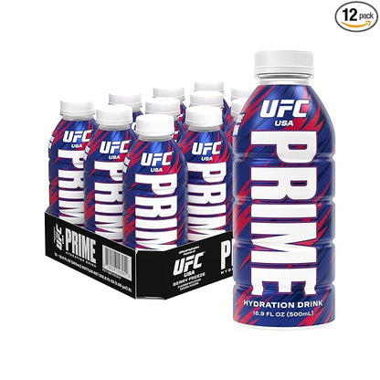 PRIME Hydration UFC, Sports Drinks, Electrolyte Enhanced for Replenishing Fluids, 250mg BCAAs, B Vitamins, Antioxidants, Low Sugar, 16.9 Fl Oz, 12 Pack