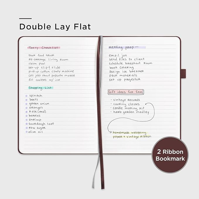 &And Per Se Lined Journal Notebook, 160 Pages, A5 5.7 x 8 inches College Ruled Thick Paper Notebook Journals (1 Pack, Dark Red)